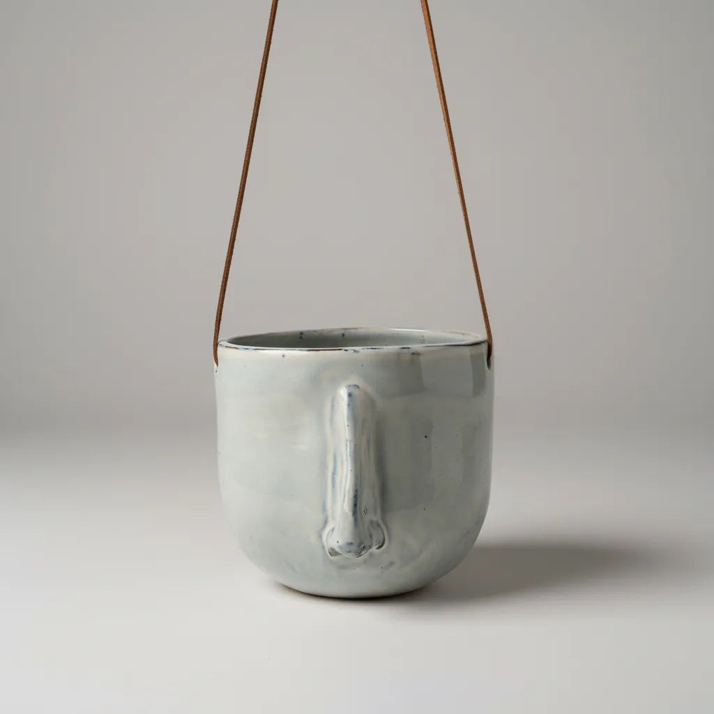 hanging face planter CERAMIC FACE HANGING PLANTER WHITE BOHO POT – Shop Daisy Lane