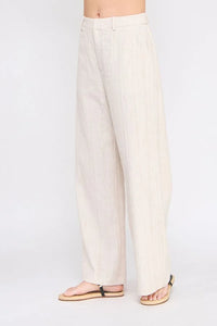 Beige corduroy wide leg pants with back elastic waist, stylish wide leg leg pants