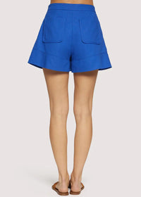 Blue flared coastal tide shorts from LOST+WANDER COASTAL TIDE SHORTS product line