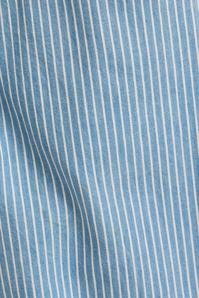 Blue and white striped fabric for Draw String Waist Stripe Chambray Pants