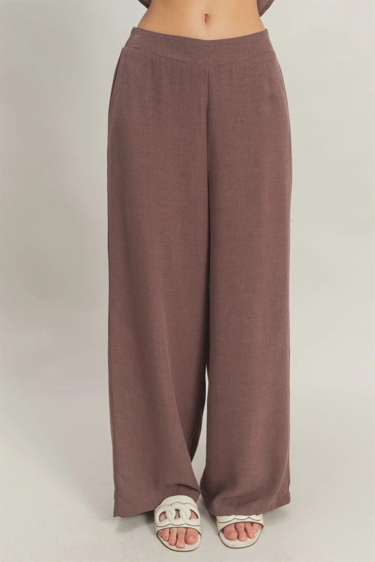 Brown wide-leg pants from WIDE CUT CUTE PANTS, ideal for women’s boho chic clothing