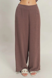 Brown wide-leg pants from WIDE CUT CUTE PANTS, ideal for women’s boho chic clothing