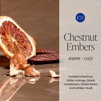 Chestnut Embers Autumn Glow Signature Jar Candle with roasted chestnut and warm spices