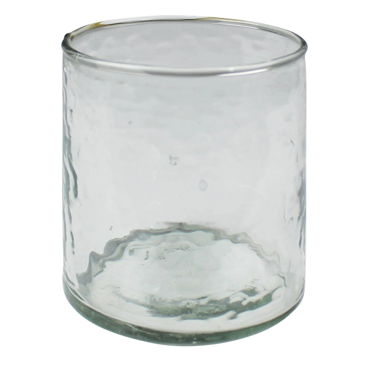 Clear textured recycled glass container from the REED LOWBALL collection at Shop Daisy