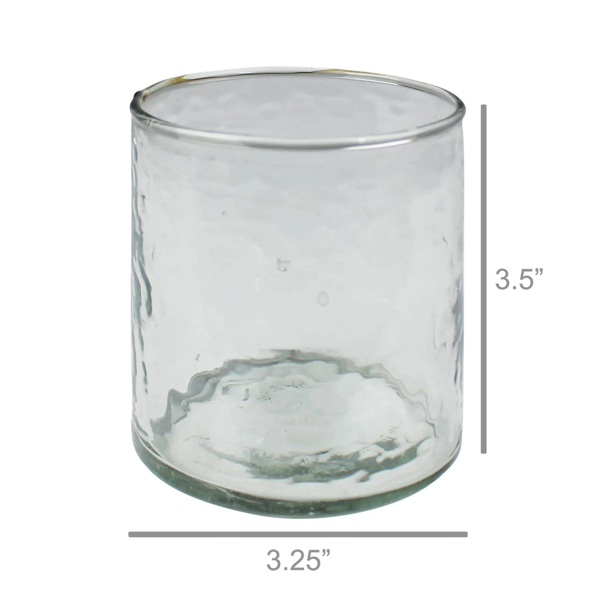 Clear recycled glass lowball vessel with a textured surface from Shop Daisy