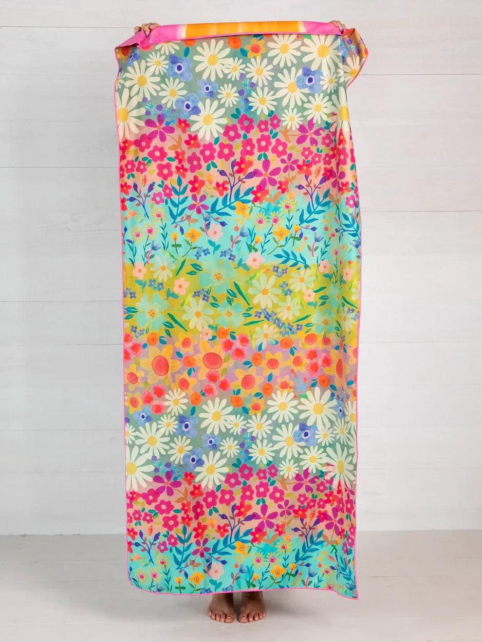Colorful floral beach towel from DOUBLE-SIDED MICROFIBER YOGA OR BEACH TOWEL - HAPPY PLACE