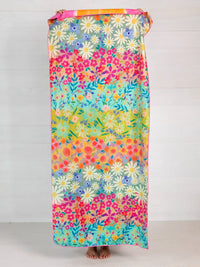 Colorful floral beach towel from DOUBLE-SIDED MICROFIBER YOGA OR BEACH TOWEL - HAPPY PLACE