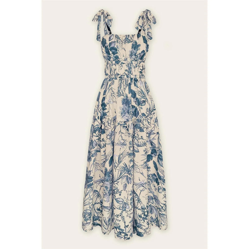 FIT AND FLARE MIDI DRESS - PORCELAIN BLUE / SMALL - DRESSES