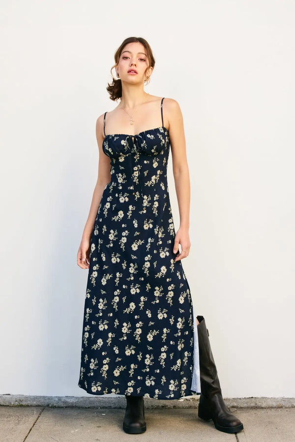 Floral print maxi dress in womenās boho chic clothing from Shop Daisy