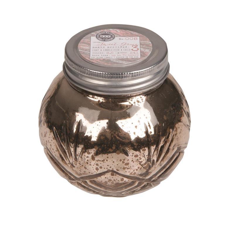 Soy-blend sweet grace candle with chocolate-covered jar