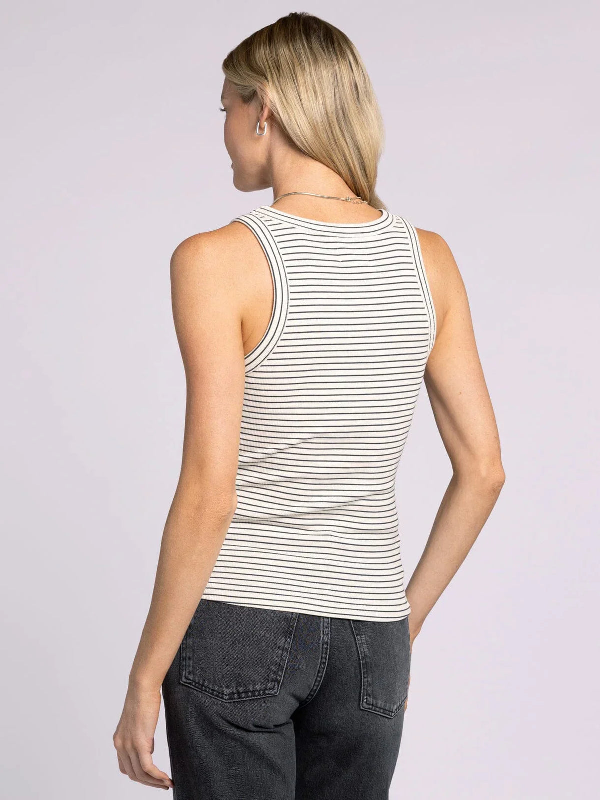 Striped racerback tank top featuring the Edlin Basic Tank design for casual wear