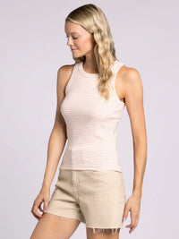 Striped ribbed tank top featuring the Edlin Basic Tank design for casual wear