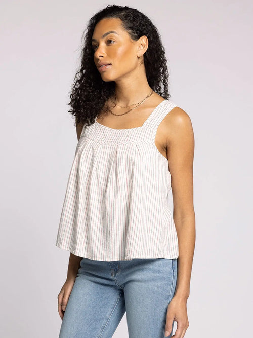 Striped square-neck tank top from THREAD AND SUPPLY LYDIA TANK, perfect for womenās boho chic clothing