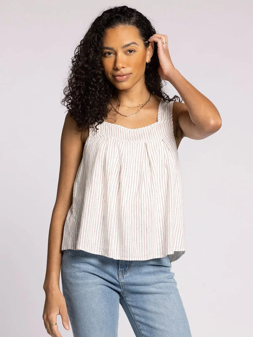 Striped square-neck tank top from THREAD AND SUPPLY LYDIA TANK, perfect for womenās boho chic clothing