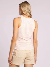 Striped tank top showcasing the Edlin Basic Tank for casual summer wear