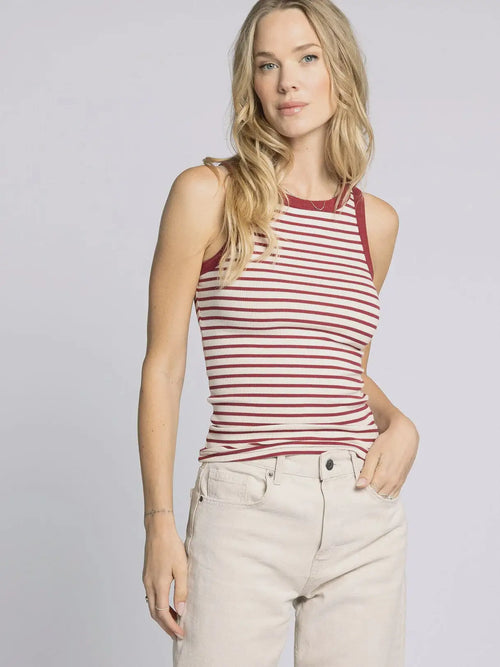 Striped tank top from THREAD AND SUPPLY ELLEN TANK, perfect for womenās boho chic clothing