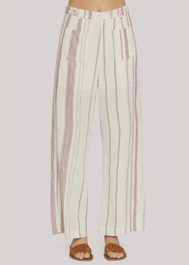 Striped wide-leg straight pants from LOST + WANDER Summer collection, women’s boho chic clothing