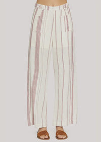 Striped wide-leg straight pants from LOST + WANDER Summer collection, women’s boho chic clothing