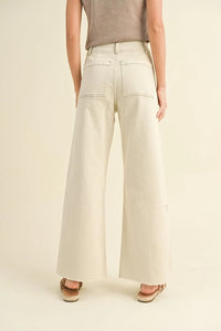 Stylish wide leg denim pants with front pockets from Daisy Lane, perfect for a casual look