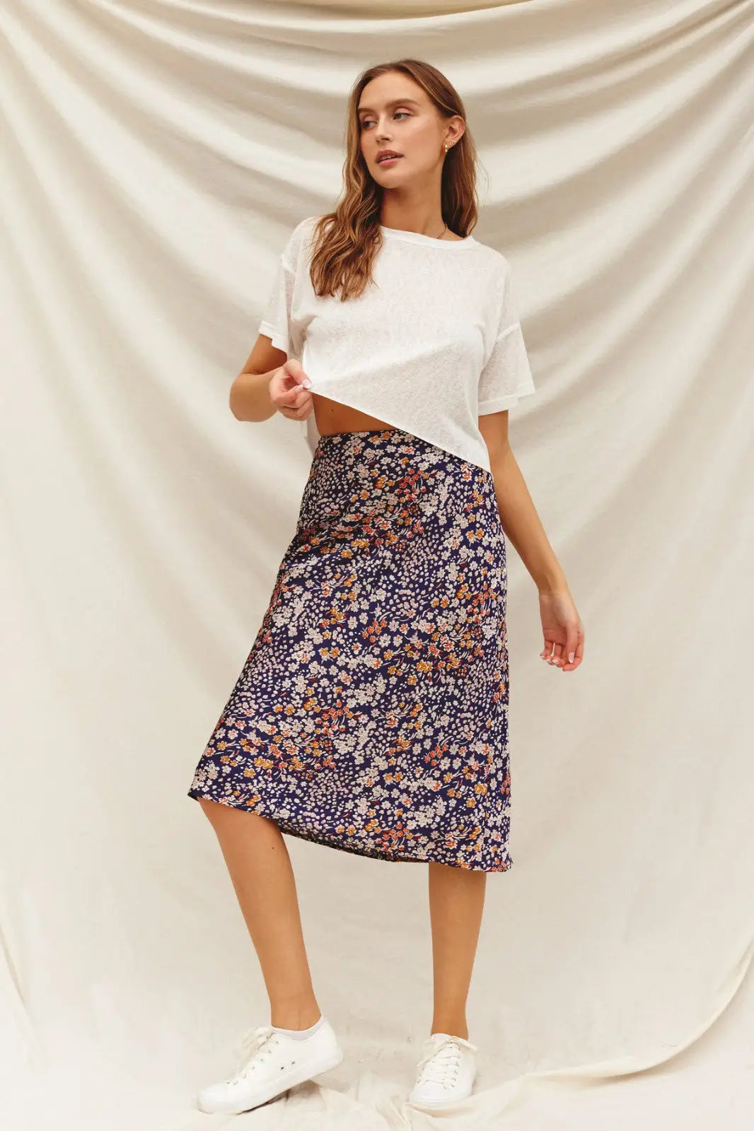 Flowy skirt floral shirt best sale