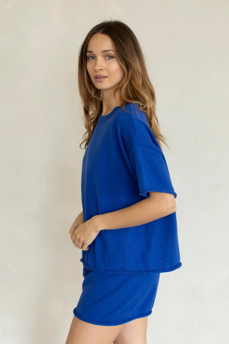 KATIE POINTELLE KNITTED SHORT