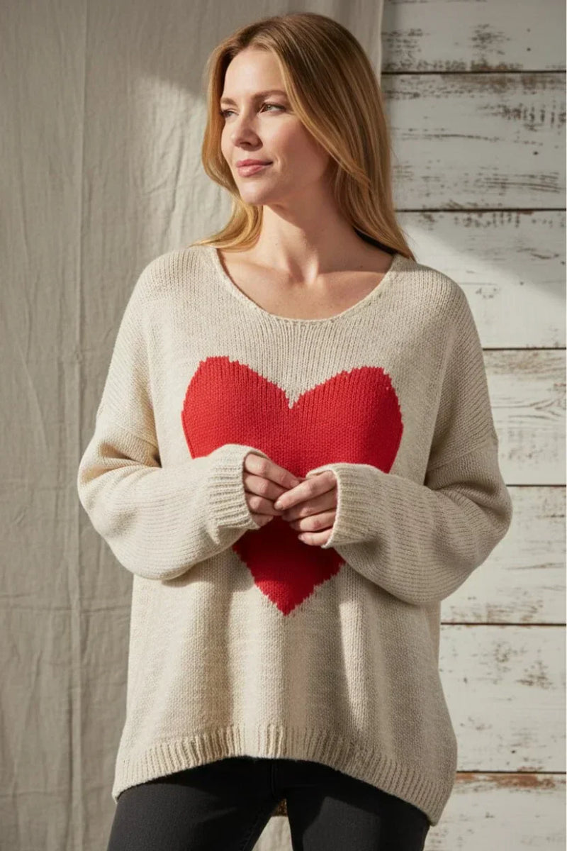 Romantic valentine’s day sweater: lightweight heart sheer