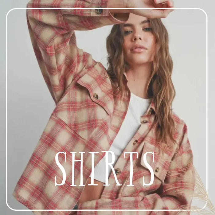 White button-down shirt styled casually for a bohemian look in Shop All Button Down Shirts.