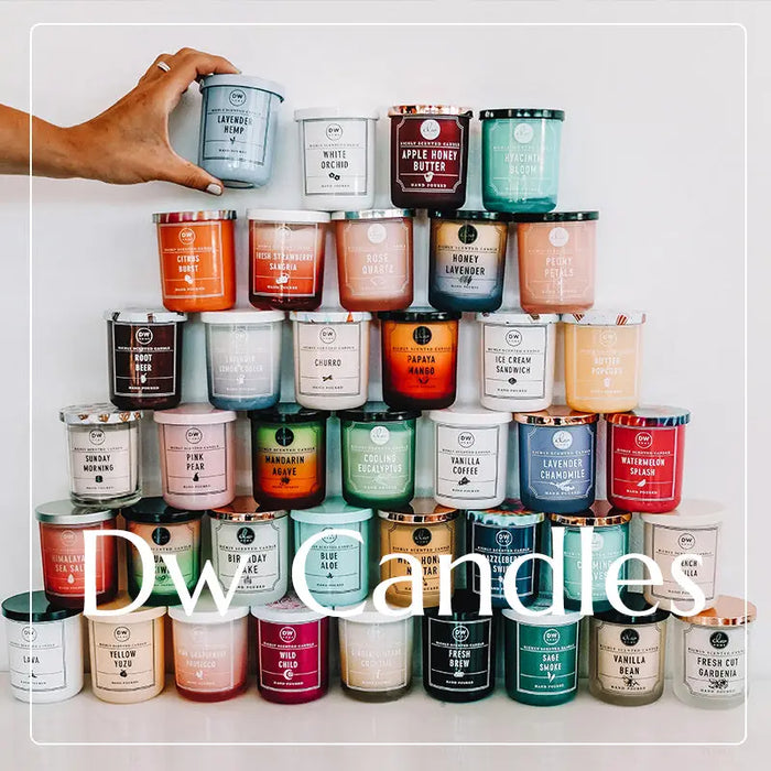 Colorful scented mini candles in glass jars from the Everyday Mini Candle Collection.