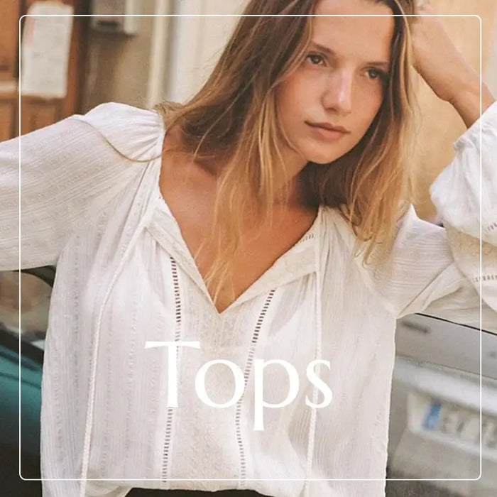 White cotton blouse with lace detailing and v-neckline from Daisy Lane womens tops collection.