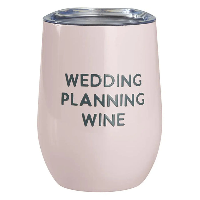 Pink wine tumbler with lid from shop Daisy Lane in the Wedding collection