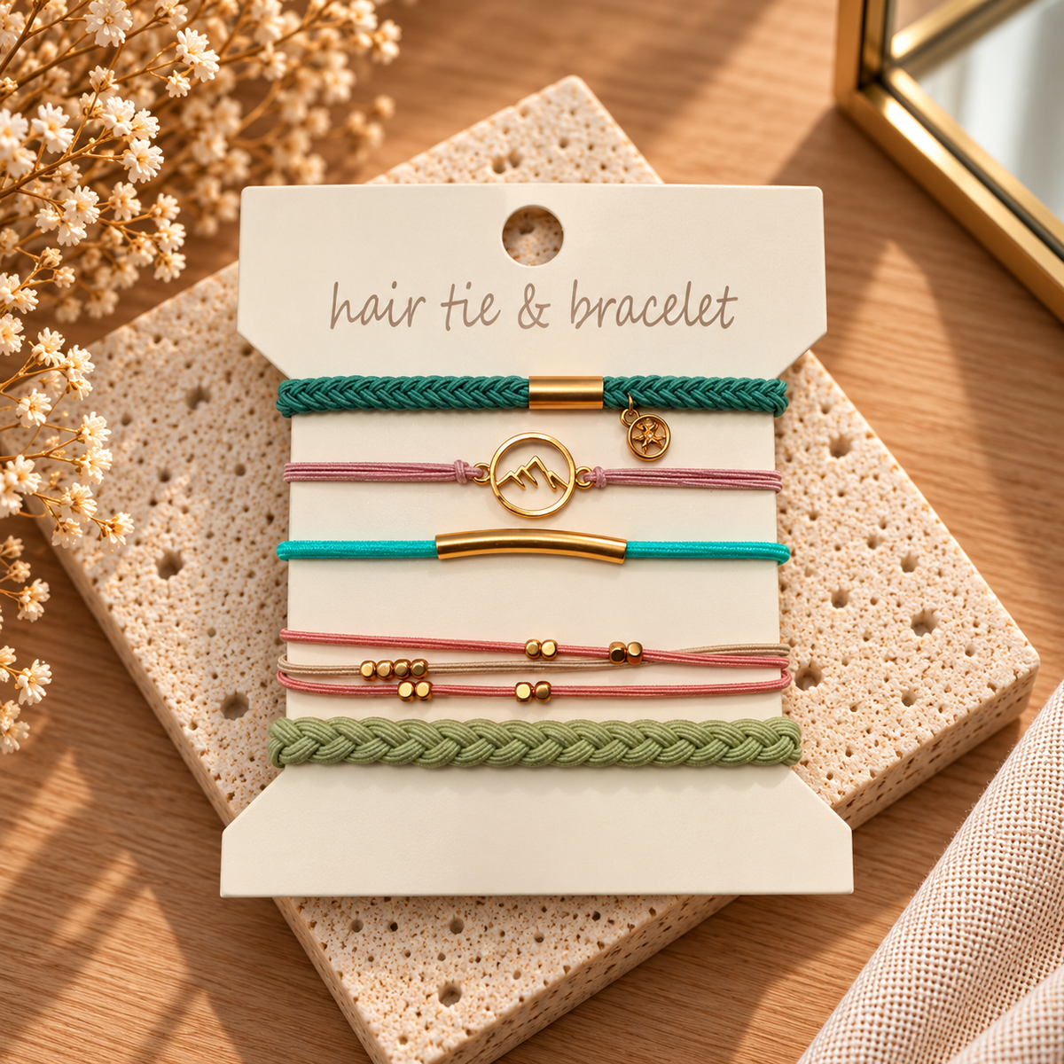 HAIR TIE AND BRACELET SET
