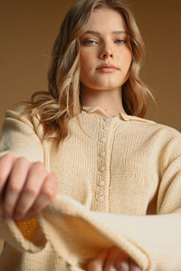 BUTTON FRONT EASY KNITTED CARDIGAN