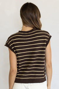CABANA STRIPE PIPER VEST CARDIGAN