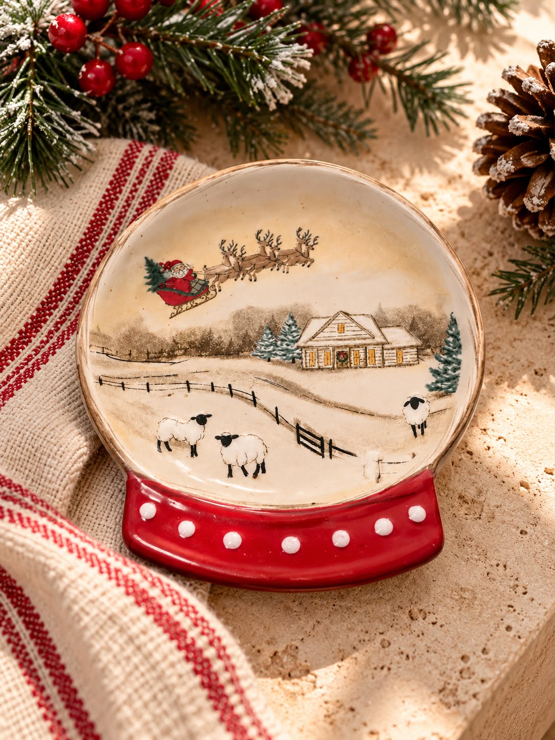 SNOW GLOBE TIDBIT PLATES