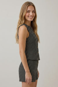 TEXTURED STRIPE VEST TOP