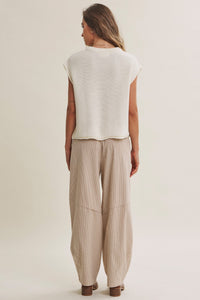 EVERYDAY EDIT RELAXED COTTON SWEATER VEST WITH EXPOSED SEAMS