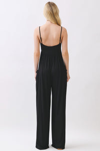 SOLID WIDE LEG CAMI JUMPSUIT