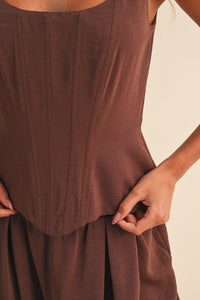 SATIN-LIKE STRUCTURE CORSET TOP