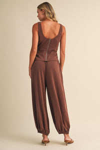 SATIN-LIKE STRUCTURE CORSET TOP