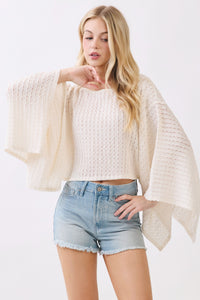 ROUND NECK KIMONO SLEEVE TOP