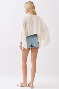 ROUND NECK KIMONO SLEEVE TOP