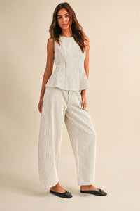 STRIPE  BARREL PANTS