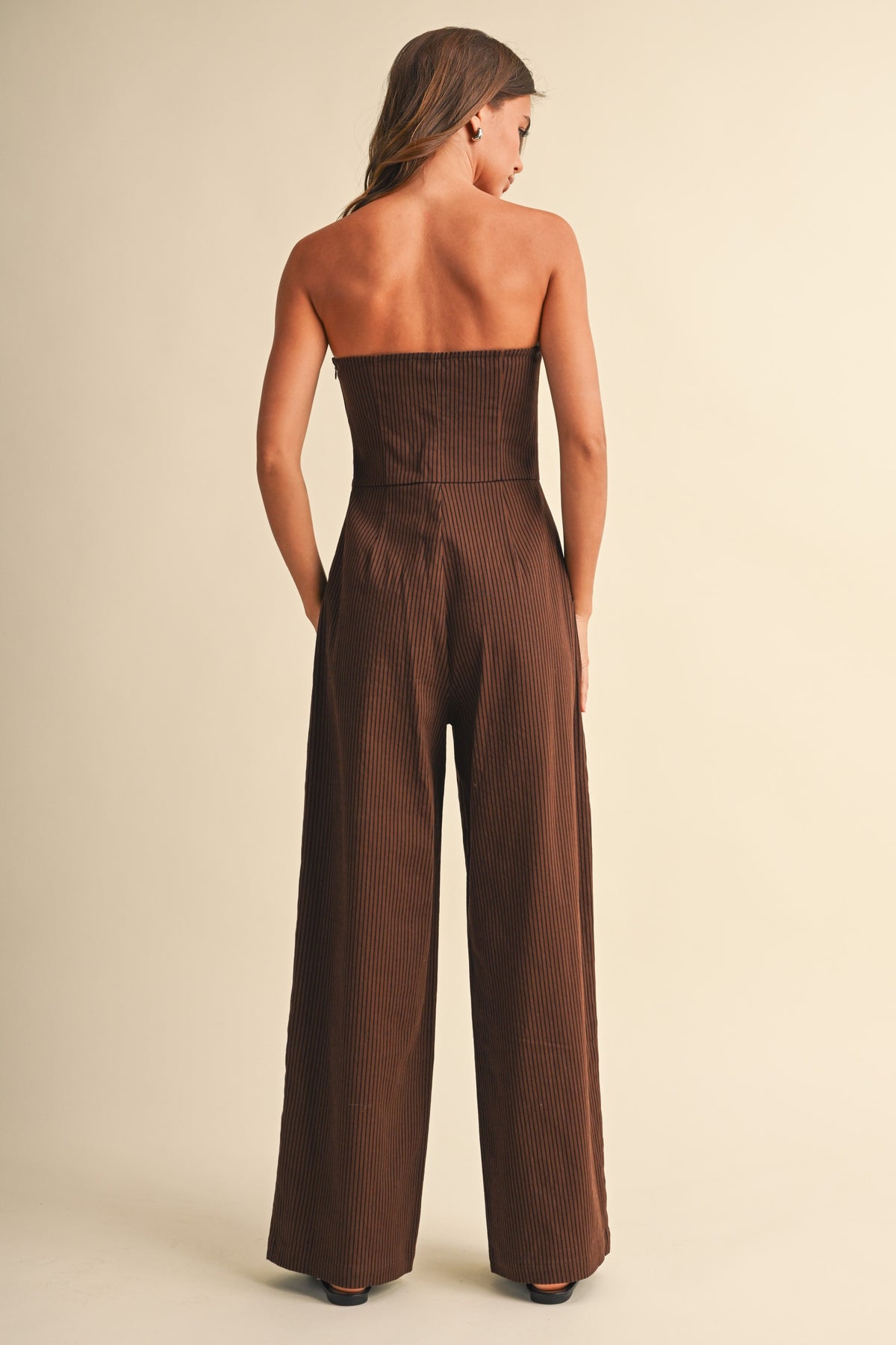 STRIPE DETAIL SLEEVELESS JUMPSUIT