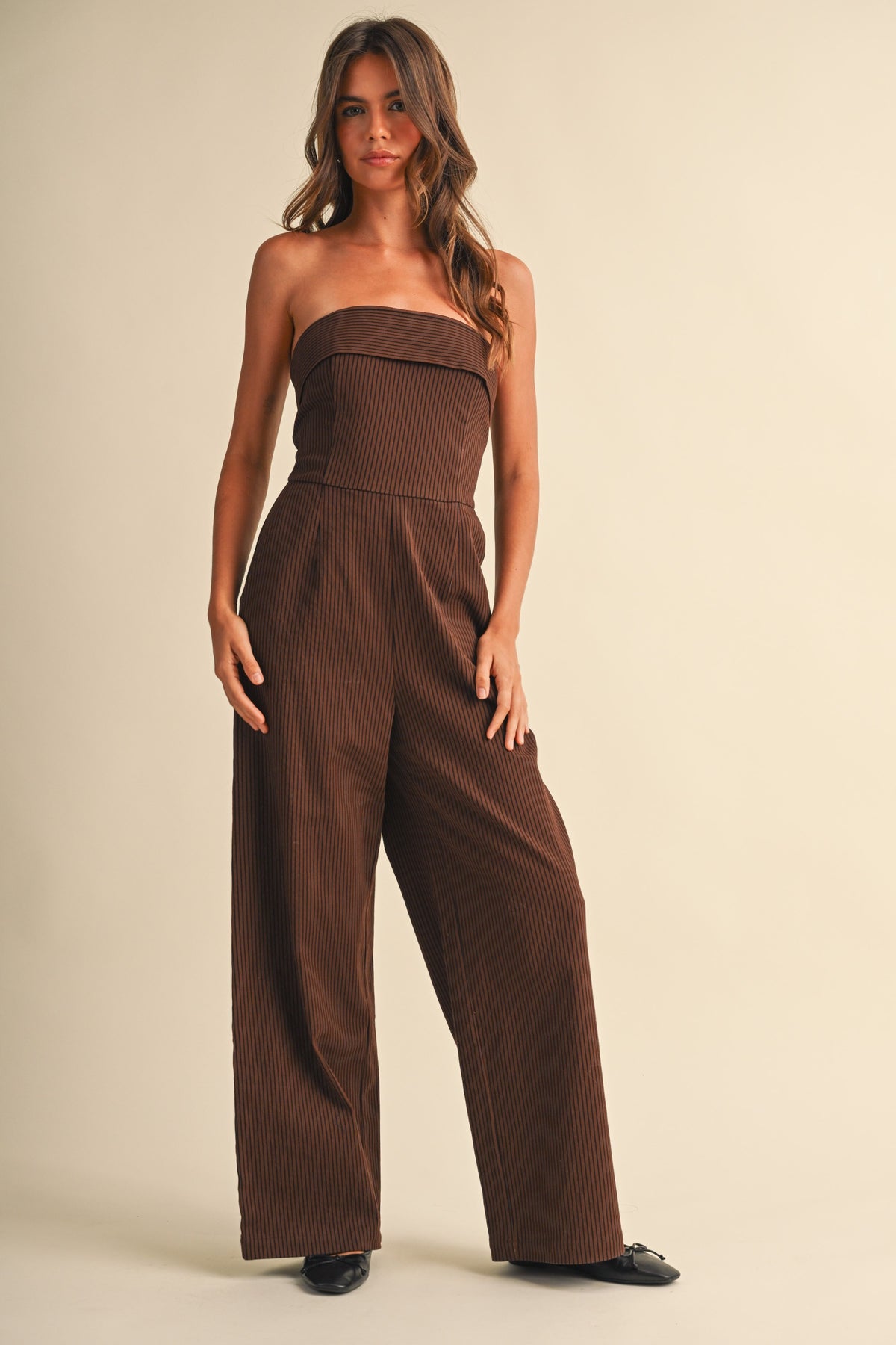STRIPE DETAIL SLEEVELESS JUMPSUIT