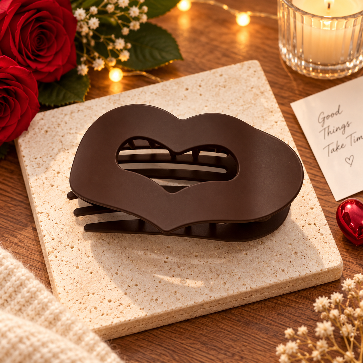 HEART SHAPED HAIR CLAW CLIP
