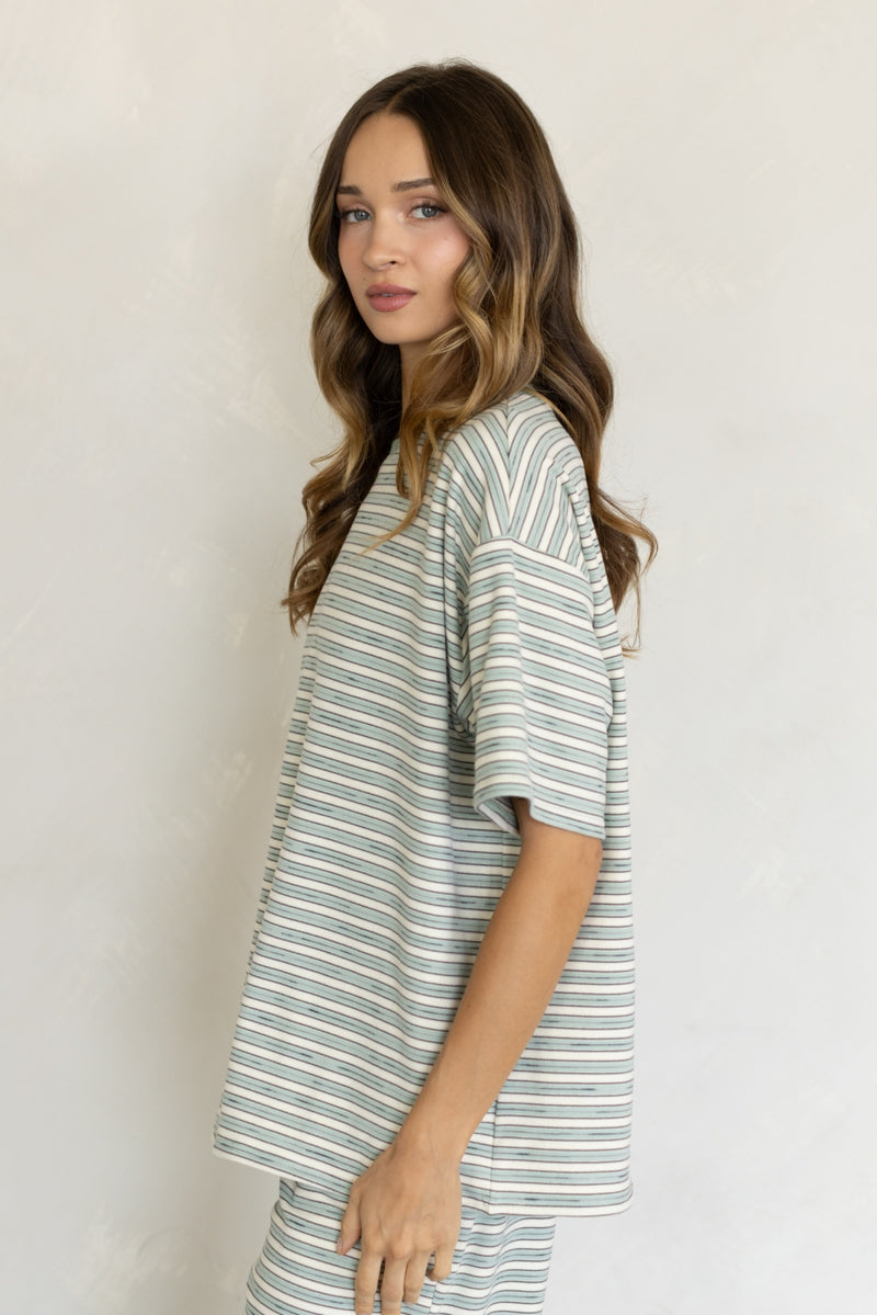 MORGAN STRIPED BOXY FIT OVERSIZED TEE