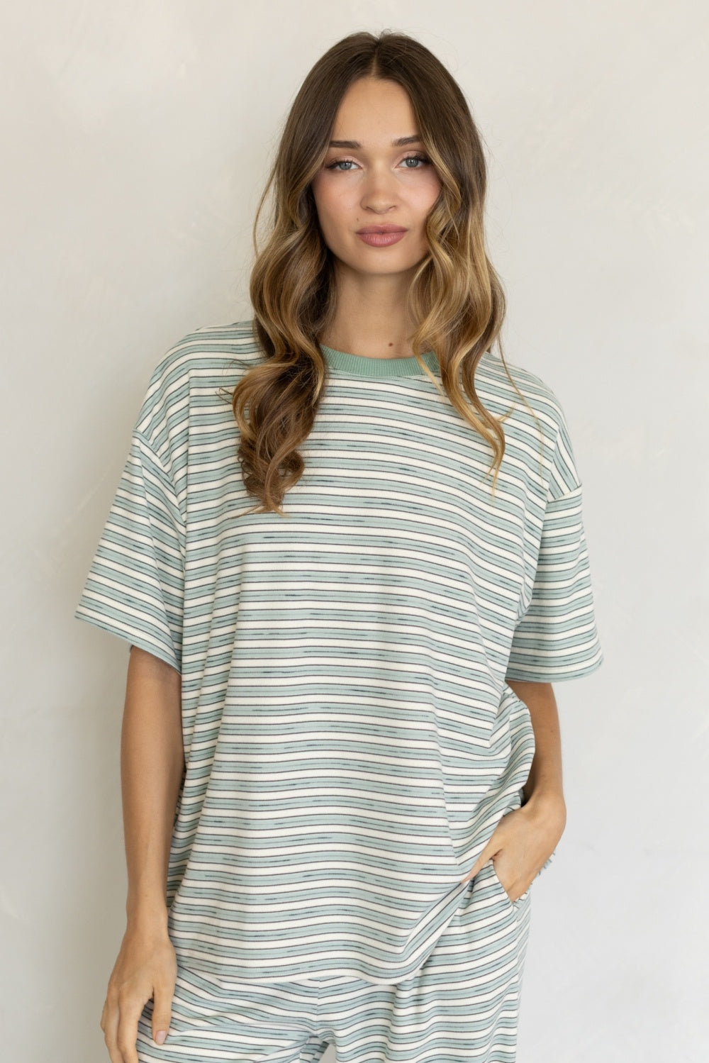 MORGAN STRIPED BOXY FIT OVERSIZED TEE