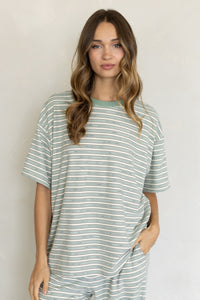 MORGAN STRIPED BOXY FIT OVERSIZED TEE