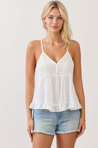 RUFFLE HEM CAMI TOP