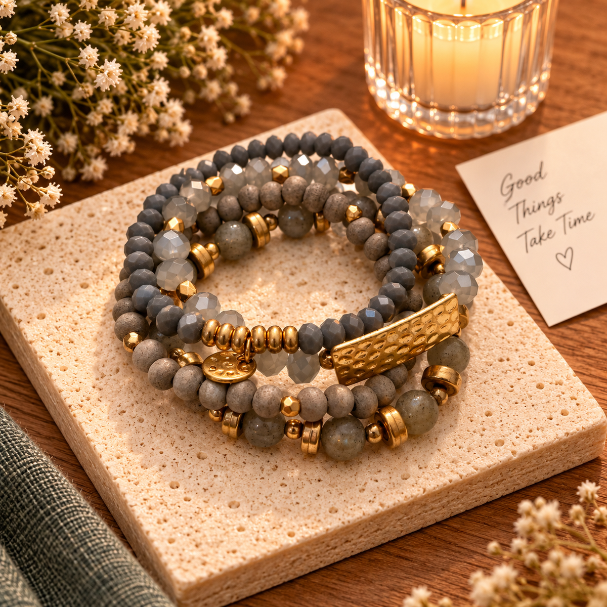 MOCHA NOIR STACK BRACELET
